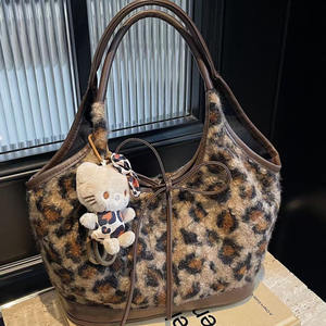 Bolso de Mano con Estampado de Leopardo de Piel Sintética con Lazo, Bolso de Hombro y de Mano para Mujer - Product Image 2