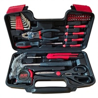 Kit d'outils à main multifonctionnels Liqsteel de 39 pièces avec boîte à outils rigide, personnalisable OEM pour la réparation et l'entretien à domicile