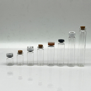 Flacons transparents de 5 ml, 8 ml, 10 ml, 15 ml, 20 ml, 30 ml avec bouchons en liège, mini-bouteilles en verre flottant avec bouchon en caoutchouc pour injection de dose - Product Image 1