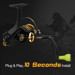 Empuñadura para Carrete de Pesca de 66 mm, Fibra de Carbono de 27 mm, TPE Verde, Compatible con Carretes de Spinning Penn 420ss 430ss - Product Image 3