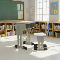 Ensemble de mobilier scolaire pour école primaire, bureau et chaise, mobilier scolaire, table et chaises pour élèves, fournitures scolaires écologiques bon marché, modernes