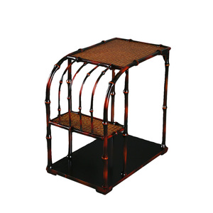 Retro <b>Bamboo</b> Coffee <b>Table</b> With Rattan Top Storage Design For Living Room Home Use - Product Image 5