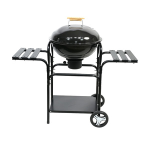 22-Inch Portable Grill With <b>Trolley</b> Multifunctional Windproof Charcoal <b>BBQ</b> Cart For Outdoor Cooking - Product Image 3