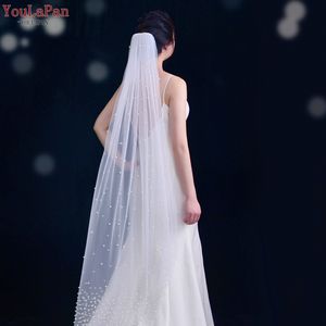 Yapan V10-1.5 लोकप्रिय मोती घूंघट 150 सेमी लंबे वाल्ट्ज उच्च गुणवत्ता वाले तुले ब्राइडल घूंघट के साथ कंघी हाथी शादी के घूंघट के साथ - Product Image 4