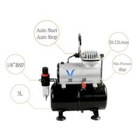 LinhaivetA piston portable mini brosse à air pompe barbier peinture aérographe compresseur