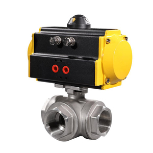 Venta de Liquidación COVNA B2B, Válvula de Bola Neumática de Acero Inoxidable CF8M de 2 Pulgadas y 3 Vías con Conexión en T y Rosca NPT - Product Image 2