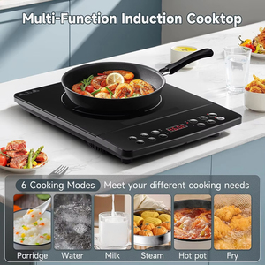 Cocina de inducción multifunción 1200W-1800W Cocina eléctrica portátil Temperatura preestablecida Temporizador para saltear Bloqueo preestablecido para niños - Product Image 6