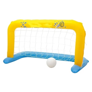 Centre de jeu gonflable de football en PVC 130*60*72 CM jaune et bleu pour la piscine et le divertissement - Product Image 1