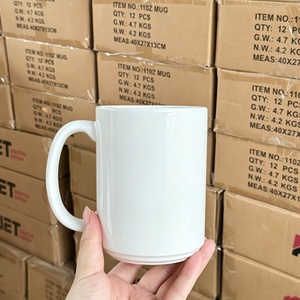 Tazza da Caffè in Ceramica Bianca Pura da 15 Oz <span class=keywords><strong>per</strong></span> Sublimazione, Personalizzabile con Logo, <span class=keywords><strong>per</strong></span> Regali Festivi, Vendita all'Ingrosso - Product Image 4