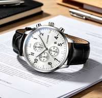 Montre pour homme automatique mécanique chronographe sport business avec logo personnalisé ETA 7750 Verre saphir Cuir véritable