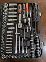 Kit de réparation de turbine en acier au carbone 72 dents, 160 pièces, avec clé à cliquet à douille CR-V, pinces, embouts de tournevis, couteau utilitaire, OEM