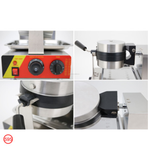 Piastra per Waffle Commerciale Monocilindrica in Acciaio Inox con Rivestimento Antiaderente, Temperatura Regolabile e Timer per Colazione e <span class=keywords><strong>Snack</strong></span> - Product Image 6