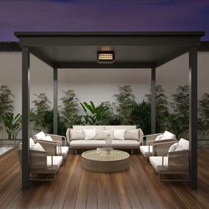 Gazebo de Aleación de Aluminio para Exteriores con Techo de Láminas Ajustables para Jardín, <span class=keywords><strong>Patio</strong></span> o Terraza - Product Image 4