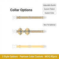 Ensemble personnalisé de harnais, collier et laisse pour animaux de compagnie à carreaux, 6 pièces, service de logo OEM ODM pour chiens et chats, vente en gros
