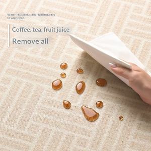 Alfombra Tejida de Distribución para Sala de Estar, Estilo Crema 2025, Lavable, Impermeable para Dormitorio, Alfombra de Lujo Ligero para Sofá de Alta Gama - Product Image 2