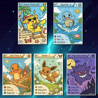 Kartu Seni Pokemon Ukuran A6 Anime Jepang, Lucu dan Unik, Premium Segel, Kartu Seni Penggemar TCG Pikachu, Paket Misteri Bahasa Inggris, Permainan Papan