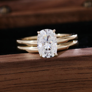 Joyería fina Cojín Corte Laboratorio Blanco 2.5CT Moissanite Anillos de boda para parejas Oro amarillo 10K en línea - Product Image 5