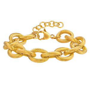 Pulsera de Acero Inoxidable con Cadena Cruzada Redonda Estilo Europeo Americano, Chapada en Oro, para Mujer, Joyería de Moda Primavera 2025 - Product Image 5
