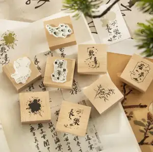 Chinese Oude Stijl Serie Zegel Houten Diy Decoratieve Stempel