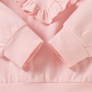 Vêtements pour enfants, tenues pour bébés, ensembles de sweats à capuche en coton biologique pour filles, fabriqués en Chine - Product Image 5