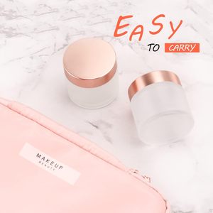 Vente flash - Pots en verre ambré transparent vert pour crème cosmétique, contenances de 5 ml, 10 ml, 15 ml, 20 ml, 30 ml, 50 ml, 100 ml - Product Image 5