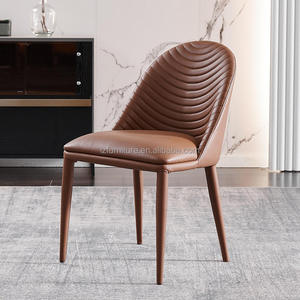 Chaise de salle à manger de luxe à touffes ondulées, couleurs personnalisables beige/gris/marron, revêtement en similicuir écologique, mobilier de restaurant - Product Image 2
