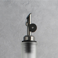 Vente en gros de bouteilles de distributeur d'huile d'olive en verre transparent givré à col haut de 500 ml avec étiquette et verseur d'huile pour le stockage en cuisine