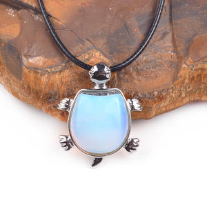 สร้อยคอจี้พลอย<span class=keywords><strong>เต่า</strong></span>ธรรมชาติ18 "สีดำเงิน<span class=keywords><strong>เต่า</strong></span>คริสตัลสำหรับผู้ชายและผู้หญิงเครื่องประดับอัญมณีรักษา - Product Image 4