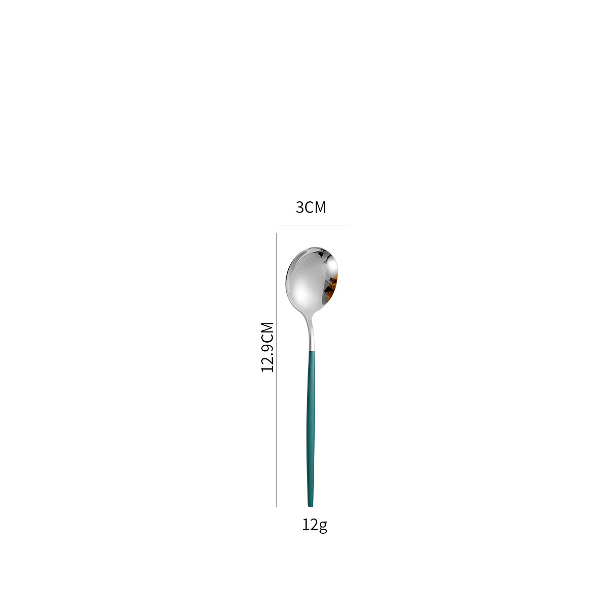 Green and silver coffee spoon