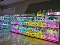 Havefun Machine à griffes combinée à LED, à monnayeur, pour jeux à prix et distributeur de bonbons, adaptée aux enfants