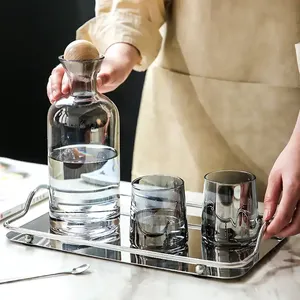 <span class=keywords><strong>Carafe</strong></span> en verre couleur cristal faite à la main pichet à eau bouilloire avec couvercle pour verres - Product Image 4
