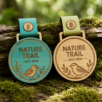 Médaille de récompense sportive en bois écologique au design personnalisé avec logo sur mesure, souvenir de collection