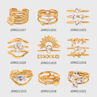 Bagues empilables en acier inoxydable plaqué or 18 carats Gaovo, serties de zircon multicouche, bijoux de mode pour femmes