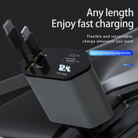Chargeur mobile de voiture 4 en 1 120W avec câble de charge rétractable