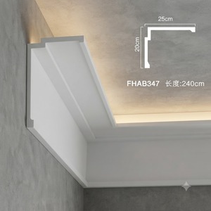 Moulure de <span class=keywords><strong>corniche</strong></span> LED en PU, moulure de plafond en polyuréthane pour éclairage <span class=keywords><strong>indirect</strong></span>, pour la décoration intérieure de maisons, villas et hôtels - Product Image 1