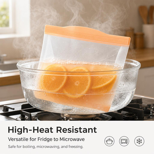 Sacs de conservation réutilisables pour légumes, en silicone alimentaire sans BPA, 900 ml, étanches, durables, pour une cuisine bien rangée et facile à nettoyer - Product Image 5