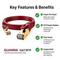 Cable de Conexión Ethernet LAN Cat8 SFTP de 600MHz, Blindado, OFC, con Conectores RJ45 Chapados en Oro, Certificado CE ROHS, Revestimiento Exterior de PVC, para Uso Comercial, Diseño Personalizado ODM