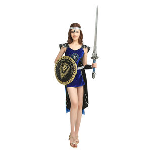 Traje de guerrero con falda negra y azul Sexy para mujer, <span class=keywords><strong>disfraz</strong></span> de <span class=keywords><strong>pareja</strong></span> de Halloween, disfraces de Guerrero <span class=keywords><strong>Medieval</strong></span> para adultos - Product Image 3