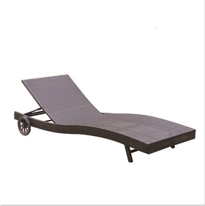 Chaise longue <span class=keywords><strong>en</strong></span> <span class=keywords><strong>rotin</strong></span> de style moderne, canapé-lit, chaise de soleil avec roues, meubles d'extérieur, patio de jardin, piscine de plage, loisirs - Product Image 1