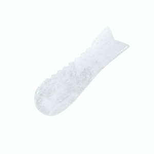 Barra de Gua Sha de Cristal Blanco con Borde Dentado, Rodillo de Masaje de Acupresión con Diseño de Cola de Pez para Terapia de SPA de Cuerpo Completo - Product Image 3