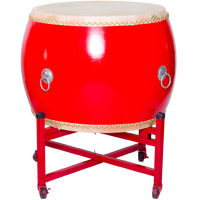 Dragon de guerre rouge chinois ensemble complet gongs de tambour vertical en peau de vache grand tambour de Performance adulte pour la danse