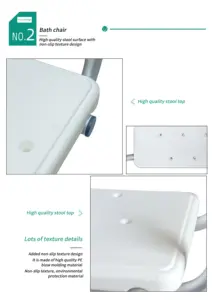 Sedile per vasca da bagno con doccia di sicurezza in alluminio di alta qualità per portatori di handicap