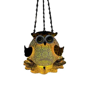 Owl Solar Led Lanterns Outdoor Hanging Light Solar Powered Decorative Lanterns Bird Feeder For Garden Patio Yard