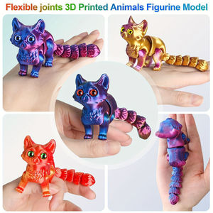 Jouets pour chats imprimés en 3D Vashine, figurines flexibles en cristal colorées, collection amusante d'animaux, souvenir décoratif - Product Image 6