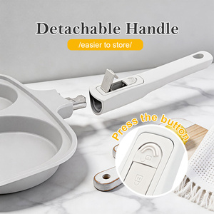 Padella per Omelette in Alluminio Pressofuso a 4 Fori, Antiaderente con Rivestimento in Ceramica, Manico Rimovibile, per Friggere le Uova - Product Image 3