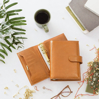 Y&G Nouveau classeur de budget A6 élégant en cuir personnalisé à anneaux dorés de 30 mm, avec feuilles mobiles, pour agenda et défi d'épargne