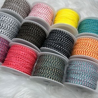 100 Yard Benang Rumbai Kepang 2mm, Tali Katun Kepang 4 Untai untuk Tali Perhiasan, Gelang, Aksesoris & Komponen Perhiasan
