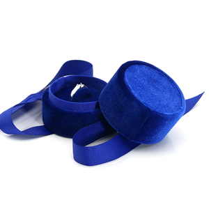 Luxury Round Velvet Ring <b>Box</b> with Ribbon Bow Wedding <b>Gift</b> Packaging <b>Box</b> for Diamond Jewelry - Product Image 6
