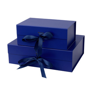 Scatola regalo magnetica pieghevole <span class=keywords><strong>nera</strong></span> e blu per matrimoni regali per bambini impermeabile con laminazione opaca scatola regalo di carta personalizzabile - Product Image 4
