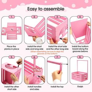 Cassa di legno armadio Baby Shower regali cesto di stoccaggio con manico cestino personalizzato <span class=keywords><strong>per</strong></span> <span class=keywords><strong>neonati</strong></span> ragazzi ragazze regali - Product Image 5